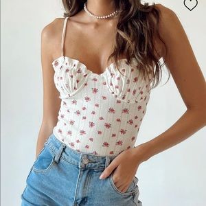 White Floral Bodysuit